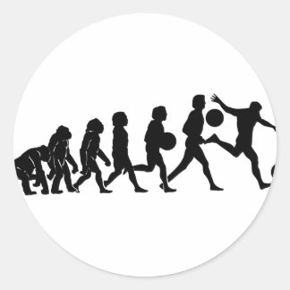 Pegatina Redonda Evolución del fútbol
