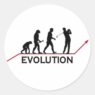 Pegatina Redonda Evolución del golf