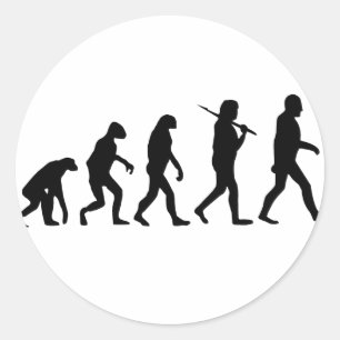 Pegatina Redonda Evolución del hombre