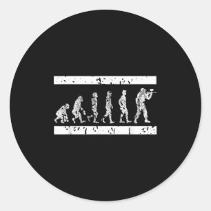 Pegatina Redonda Evolución Del Juego Táctico Del Humor Del Jugador