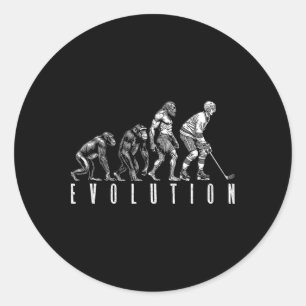 Pegatina Redonda Evolución del jugador de hockey sobre hielo divert