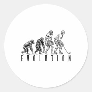 Pegatina Redonda Evolución del jugador de hockey sobre hielo hombre
