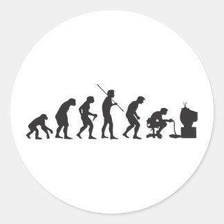 Pegatina Redonda Evolución del jugador de videojuegos