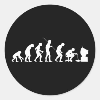 Pegatina Redonda Evolución del jugador de videojuegos