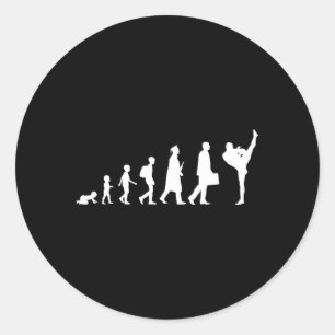 Pegatina Redonda Evolución Del Kickboxing