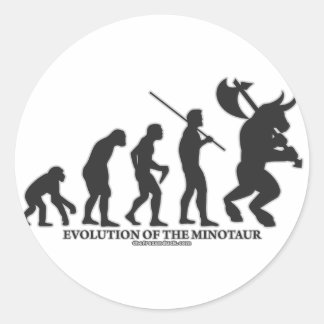 Pegatina Redonda Evolución del MInotaur