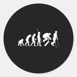 Pegatina Redonda Evolución del monopatín Piruetas de monopatín Truc