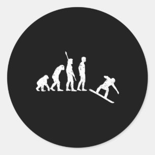 Pegatina Redonda Evolución del Snowboard - Snowboard