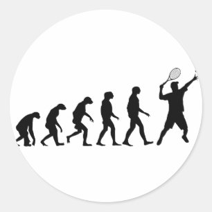 Pegatina Redonda Evolución del tenis