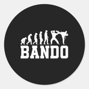 Pegatina Redonda Evolución divertida de Ndo Kickboxing birmano
