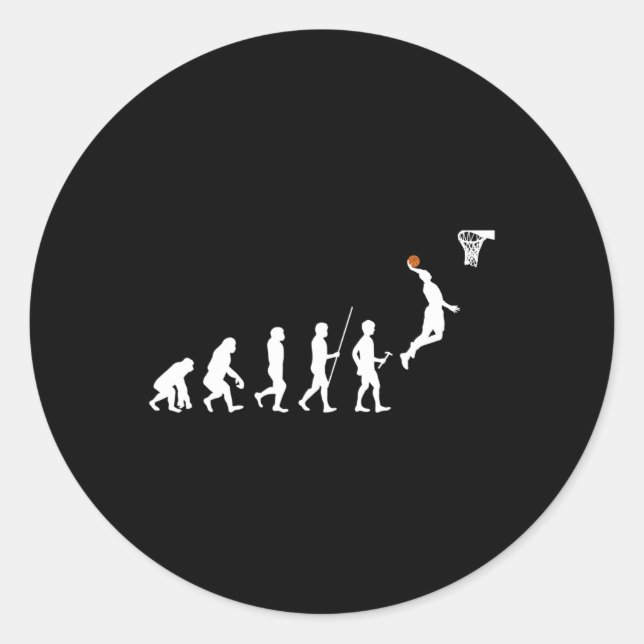 Pegatina Redonda Evolución humana Bysketbyll (Anverso)