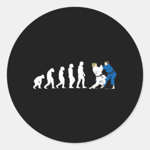 Pegatina Redonda Evolución Judo Judoka Taekwondo Karate Aikido