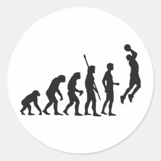 Pegatina Redonda evolution basketball