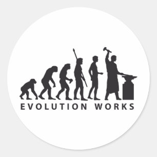 Pegatina Redonda evolution blacksmith