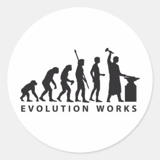 Pegatina Redonda evolution blacksmith