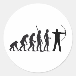 Pegatina Redonda evolution bow and arrow