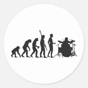 Pegatina Redonda evolution drummer