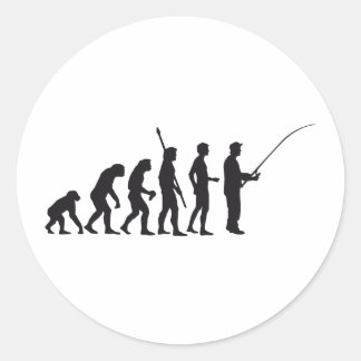 Pegatina Redonda evolution fishing