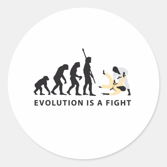 Pegatina Redonda evolution judo (Anverso)