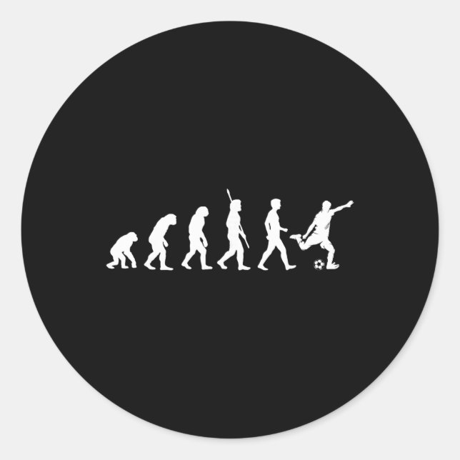 Pegatina Redonda Evolution Of Man - Soccer Lover Soccer Player  (Anverso)
