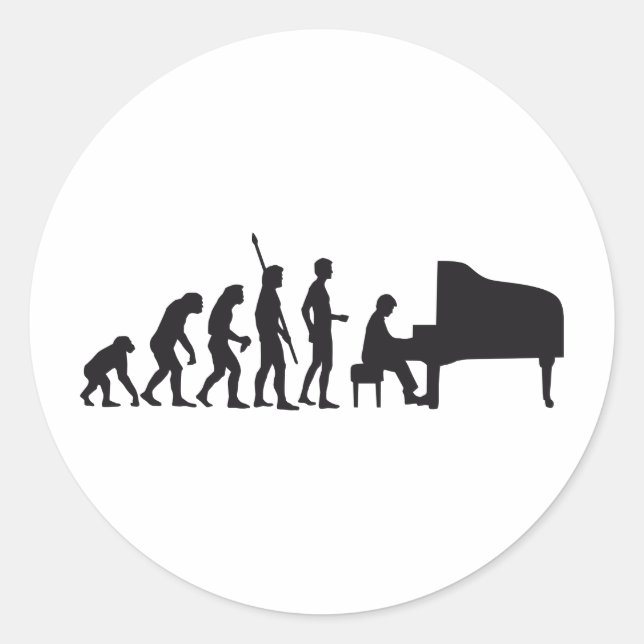 Pegatina Redonda evolution piano (Anverso)