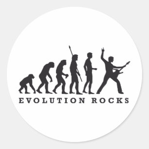 Pegatina Redonda evolution rocks