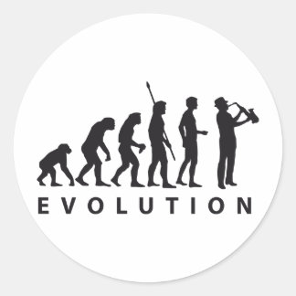 Pegatina Redonda evolution saxophon