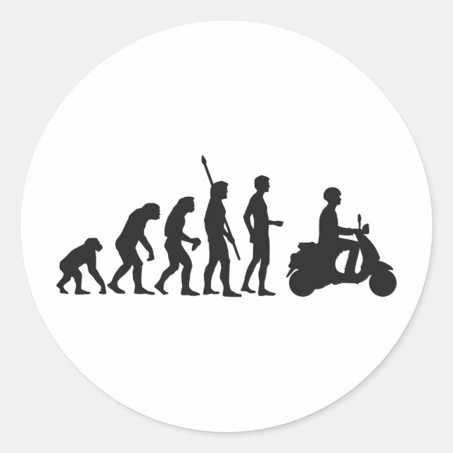 Pegatina Redonda evolution scooter (Anverso)