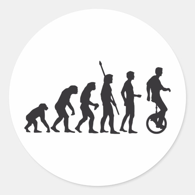 Pegatina Redonda evolution unicycle (Anverso)