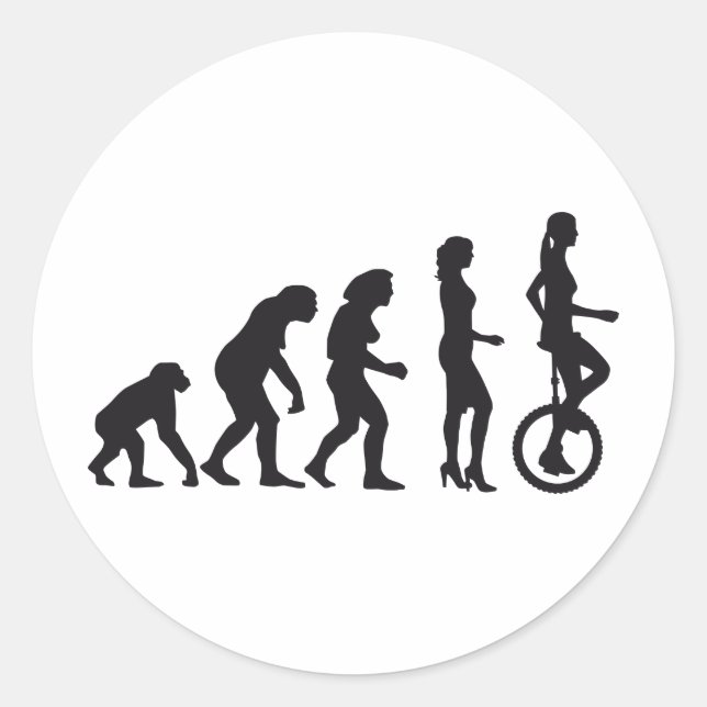 Pegatina Redonda evolution unicycle (Anverso)
