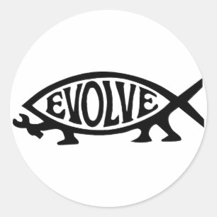 Pegatina Redonda Evolve Fish