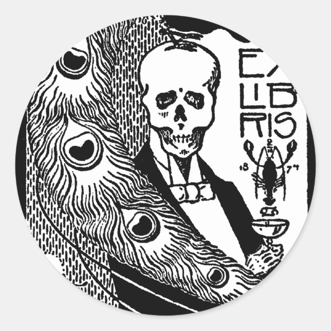 Pegatina Redonda Ex Libris (Anverso)