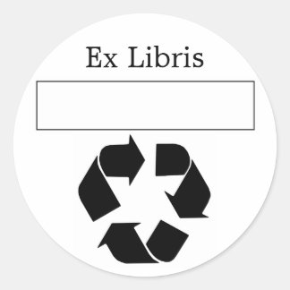 Pegatina Redonda Ex Libris Bookplate