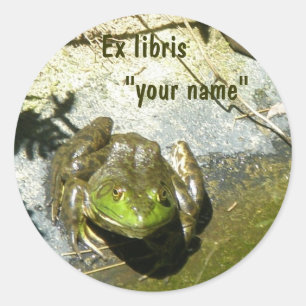 Pegatina Redonda Ex Pegatinas de Libris Bullfrog a Personalizar