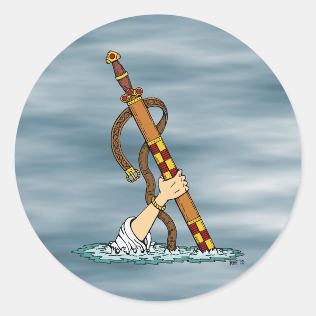 Pegatina Redonda Excalibur (Anverso)