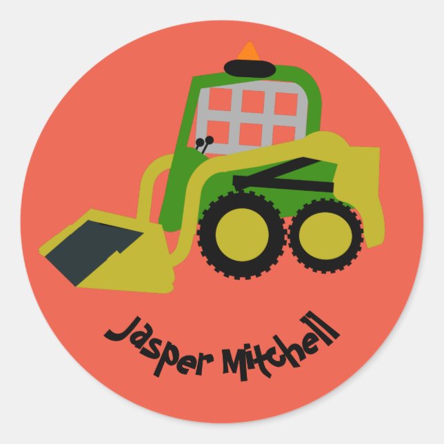 Pegatina Redonda excavadora Bobcat (Anverso)