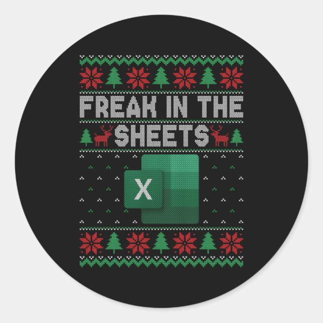 Pegatina Redonda Excel Freak In The Sheets Spreadsheet Ugly (Anverso)