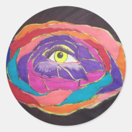 Pegatina Redonda Excelencia Floreciente