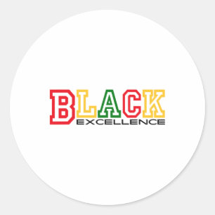 Pegatina Redonda Excelencia Negra Mes de la Historia Negra Afroamer