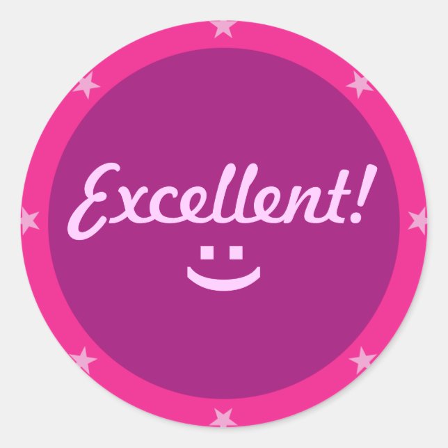 Pegatina Redonda Excelente 2 - Serie de profesores Pegatinas (Anverso)