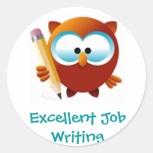 Pegatina Redonda Excelentes Pegatinas de recompensa por escritura o