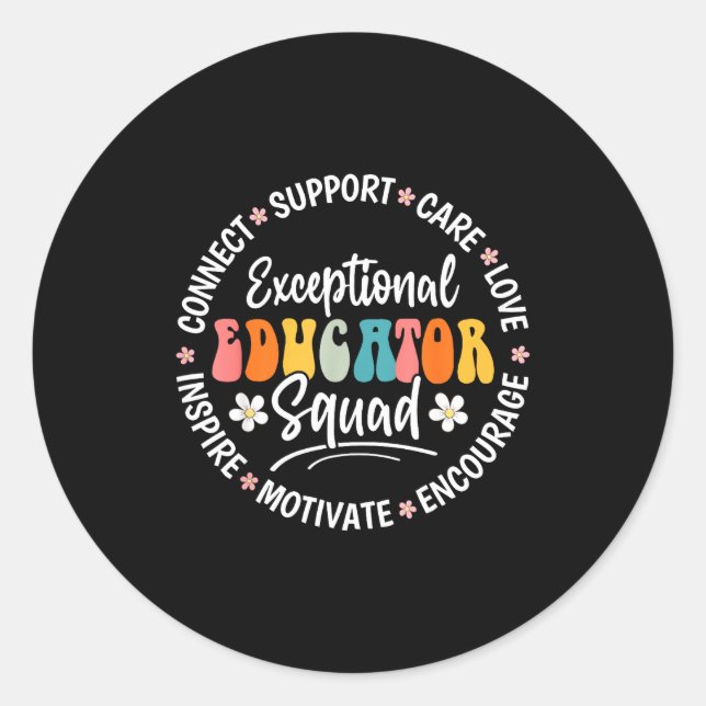 Pegatina Redonda Exceptional Educator Squad Appreciation Week Back  (Anverso)