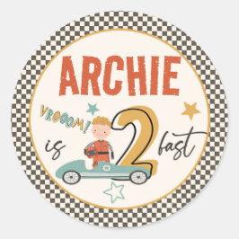 Pegatina Redonda Excitantes Pegatinas con temas de autos de carrera