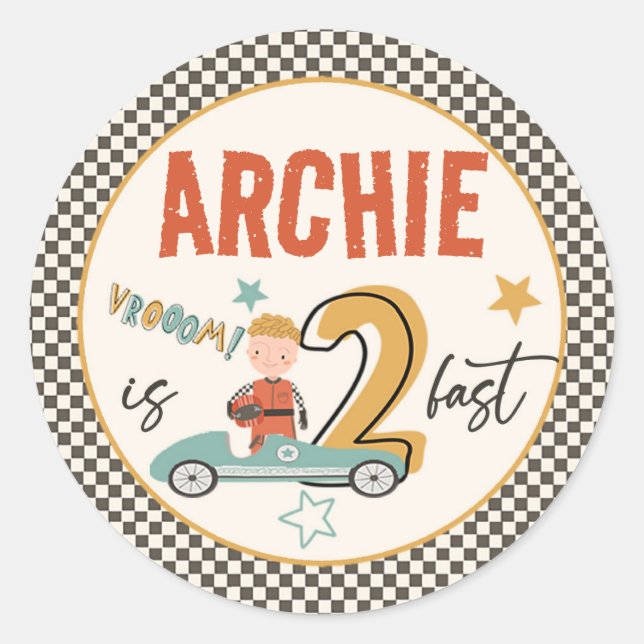 Pegatina Redonda Excitantes Pegatinas con temas de autos de carrera (Anverso)