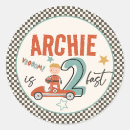 Pegatina Redonda Excitantes Pegatinas de autos de carreras