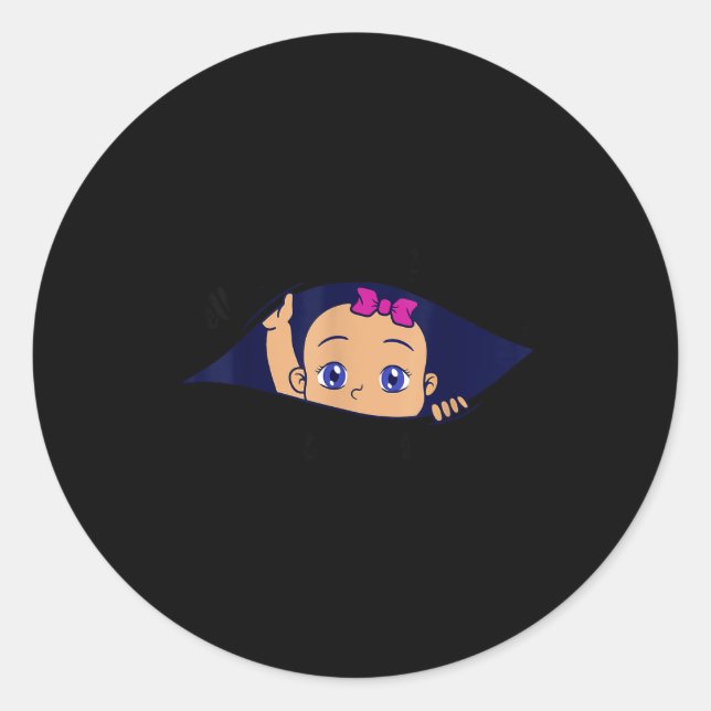 Pegatina Redonda Excuse Me Is It April Yet Pregnancy Girl Announcem (Anverso)