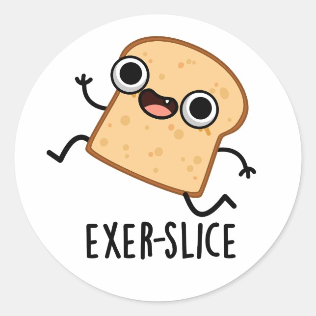 Pegatina Redonda Exer-slice Funny Bread Pun  (Anverso)