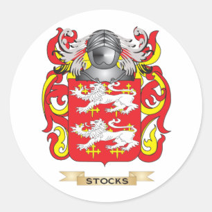 Pegatina Redonda Existencias de escudo de armas (escudo familiar)