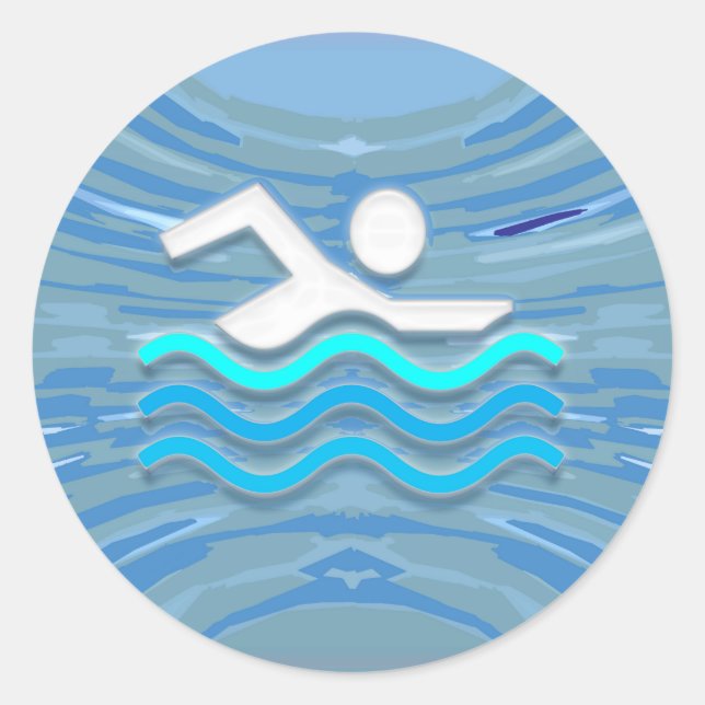 Pegatina Redonda Éxito de sumergimiento SWIM Éxito de buceo NVN238 (Anverso)