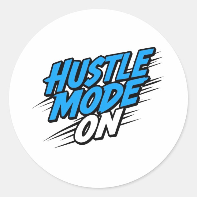 Pegatina Redonda Éxito y ambición de los emprendedores (Anverso)